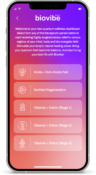 Biovibe app, super easy to use - Select