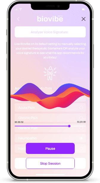 Biovibe app, super easy to use - Listen